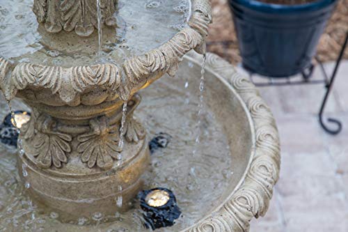 Kenroy Home 51010SNDST Ibiza Outdoor Tiered Fountain with Lights, 45" H, Sandstone Finish - Thumbnail 5