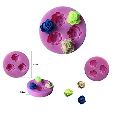 Easting 3 Roses Cake Mold Silicone Baking Tools Decorations for Cakes Chocolates Fondant