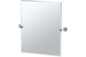 Gatco 4249SM Latitude II Rectangle Mirror,, Chrome, 24 Inch, Frameless Rectangle