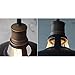 YOBO Lighting Antique Industrial Barn Hanging Pendant Light with Metal Dome Shade, Matte Black