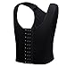 Breathable Super Flat Les Lesbian Compression 3 Rows Central Clasp Chest Binders (XXL, Black)