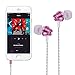 Earbuds Earphones with Selfie, Welmor In-Ear Stereo Bass Headphones Noise Isolating Headsets with Built-in Remote Shutter /Microphone/ Volume Control +Carrying Case+Extra Earbuds(S/M/L) (Pink)