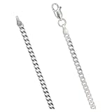 Sterling Silver Curb 3mm Necklace Chain Italian Italy Solid .925 Jewelry