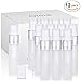 Olilia Frosted Glass Spray Bottles with Silver Fine Mist Sprayer 12 Pack of 10 ml, Refillable Empty Bottles Perfect for Essential Oils