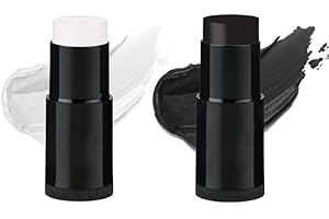 NPCSWXQ Cream Black White Face Body Paint Stick, Joker Face Paint Makeup,Adult Children Halloween Cosplay Joker Zombie Parties Baseball/Witch/Eye Black Stick/ Baseball/Football/Softball