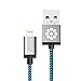 iPhone 6 Charger, 6ft Nylon Braided Cable 8 pin Lightning Connector to USB Data Sync Charger F-color™ Apple MFi Certified for iPhone 6 6 Plus 5 5s 5c, iPad Air 2 mini, iPod 5 and more Grey