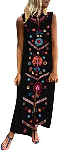 Women's Fashion Printed Long Sleeve V-Neck Silky Vintage Elegant Maxi Dress Split Hem Baggy Kaftan Long Dress