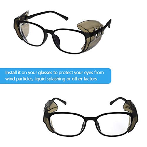 EAONE 4 Pairs Safety Eye Glasses Side Shield, Flexible Slip on Side Shield for Eyeglasses