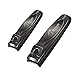 BESTOPE Nail Clippers with Catcher,No Splash Fingernail Toenail Clippers Nail Cutter Set,Black Stainless Steel,Good Gift for Women and Men