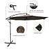 SUNGREEN Offset Patio Umbrella 10ft Hanging Umbrella Outdoor Market Cantilever Umbrella with Umbrella Cover Crank Lift & Cross Base for Garden Backyard Deck and Poolside-Brown