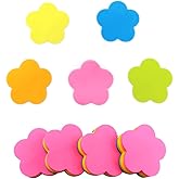 Saktopdeco Mini Flower Shaped Sticky Notes Colorful Cute Sticky Notes Fun Self-Stick Memo Pads Set for Office School (4 Pads 400 Sheets)