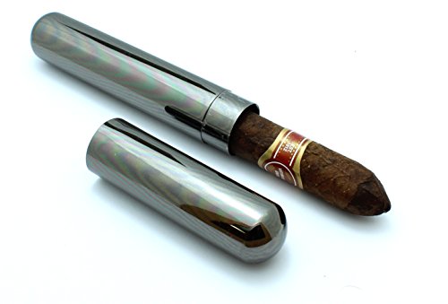 Stainless steel cigar tube travel case slip cap - gunme…