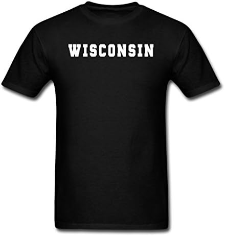 EivonTS 2015 FashionCheap Men's Wisconsin College T-Shirts black XX-Large
