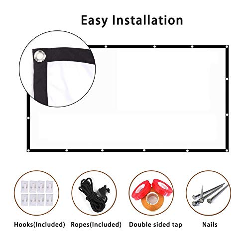 Projector Screen 120 Inch,Portable Projection Screen 16:9 HD 4K Foldable for Home Theater Cinema Indoor Outdoor Front and Rear Projection by AYAOQIANG