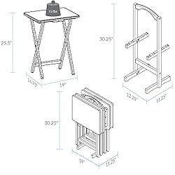 Casual Home 5pcs Tray Table Set, White