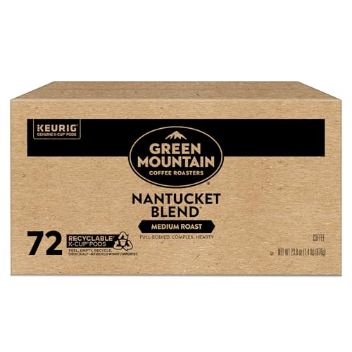 GREEN MOUNTAIN COFFEE ROASTERS NANTUCKET BLEND, SINGLE-SERVE KEURIG K-CUP PODS, MEDIUM ROAST COFFEE PODS, 72 COUNT