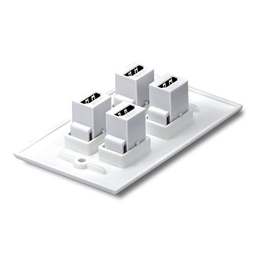 IQIAN HDMI Keystone Jack, 20 Pack Female to Female Coupler Snap-in Insert Connectors Adapter for Wall Plate - White …
