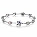 Caperci White Gold Plated Diamond Accent Multi Gemstone Tennis Bracelet for Women, 7.25