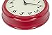45Min 9.5 Inch Spherical Glass Round Classic Clock, Silent Non-Ticking Retro Quartz Decorative Wall Clock White/Black/Red (Red)