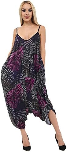 New Ladies Cami Lagenlook Romper Loose Harem Jumpsuit Playsuit Dress Plus Size
