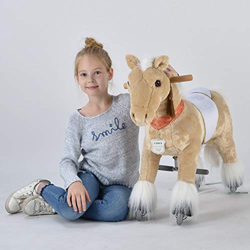 UFREE Horse Best Birthday present for Boys, Action Pony with braids, 29 inch Small Size, Present for Kid 3-6,Amazing Birthday Surprise.