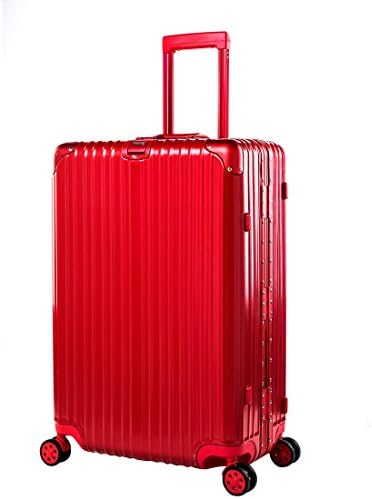 Expandable Spinner Hard Shell Suitcase Lightweight Carry On Luggage (20 inch, red)