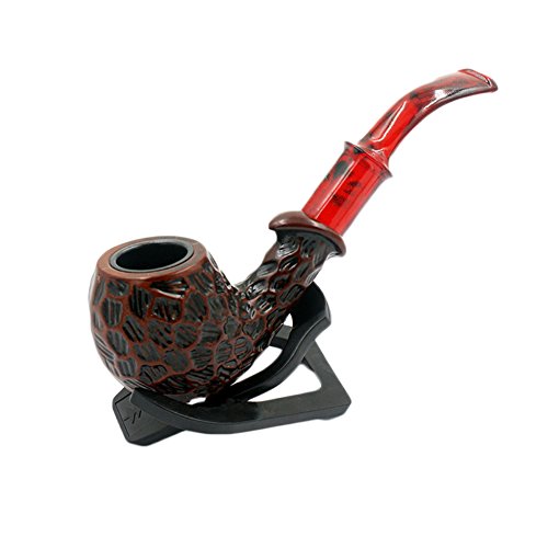 Home-organizer Tech Hand Carved Resin Smoking Pipe Tobacco Pipe with Pipe Accessories True Man's Essential Fashion Decoration Choice (Resin)