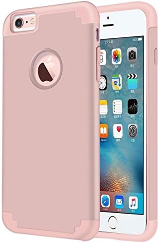 iPhone 6S Case, iPhone 6 Case, MCUK Slim Dual Layer Hard Back Cover and Soft Silicone Protective Case Fit for Apple iPhone 6 / 6S 4.7 inch (Rose Gold)
