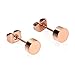 ELBLUVF Stainless Steel Rose Gold Plated Dot Round Ball Stud Earrings Jewelry For Women