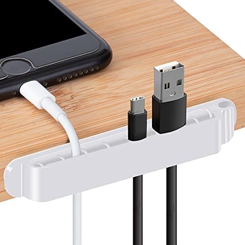 Desk Cable Clips, 5 Pack Cord Wire Organizer Charger Cable Management for Organizing Home Office Desk Phone Car Computer/Phone/USB Charger Cable, Self Adhesive Cord Holders
