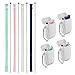 Yoocaa Reusable Silicone Collapsible Straws - 4 Pack Portable Drinking Straw with Carrying Case and Cleaning Brush, BPA Free - White&White&White&White