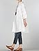 Mordenmiss Women's Notched Embroidery Half Dress Button Down Flared Blouse Tunic L White