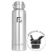Glacier Point Vacuum Insulated Stainless Steel Water Bottle 25oz|17oz Double Walled Construction Premium Powder Coat Two Lids (Stainless Steel, 25 OZ)