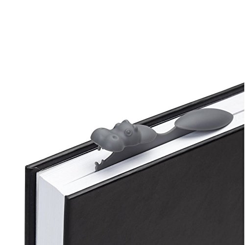 Eraimp Hippo Bookmark, Hippo Swims in the Book for School Home Office Library (Dark Gray)