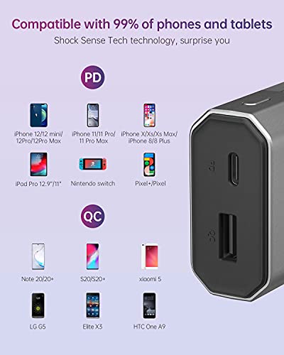 imuto Power Bank, USB-C Portable Charger 10000mAh,with 20W PD 3.0 /QC 3.0 USB C Output & Premium Battery Pack, Ultra Compact Design for iPhone 8/11/12/12 Pro/13 Pro Max, Galaxy, Pixel 3/3XL, and More