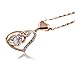 The East Bar Heart Pendant Necklace for Women: I Love You 18K Rose Gold Plated Gift Jewelry (Chain Included)