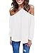Vemvan Women's Spaghetti Halter Off The Shoulder Blouse Long Sleeve Shirt Tops White