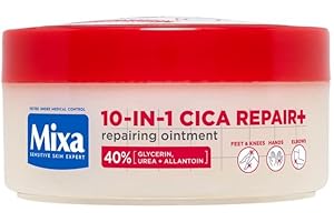 Mixa 10-in-1 CICA Repair+ Restoring Ointment for Very Dry Skin – 150 ml – Intensive Hydration & Repair Cream with Glycerin, U