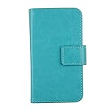 Gukas Color Design PU Flip Leather Wallet with Card Slots Cover Skin Protection Case Shell For DOOGEE Y100 VALENCIA 2 Pro (Blue)