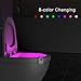 Ivishow® Toilet Night Light Motion Sensor, Motion Activated Toilet Light with 8-Colors Changing,Waterproof Toilet Bowl Illuminate Light for Bathroom,Waterproof Toilet Bowl Light Inside Toilet Bowl