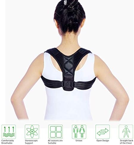 Posture Corrector for Women & Men Effective Comfortable Adjustable Upper Back Brace Straightener Posture Trainer Clavicle Support Device Prevent Slouching for Upper Back Shoulder & Neck Pain Relief