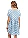 MAKEMECHIC Women's Loose Polka Dot Short Sleeve A-line Babydoll Dress #Blue L