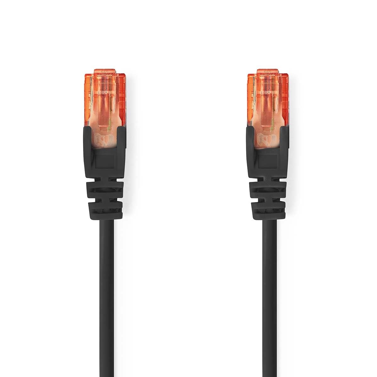 NEDIS Cat6 Network Cable, 15m, Black, RJ45 Male to Male, U/UTP - Unshielded Patchcable for Cat 6 Installations, Suitable for 10/100/1000Mbit Network Environment