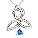 DAOCHONG 925 Sterling Silver Good Luck Irish Triangle Celtic Knot Heart Vintage Pendant Necklace, Box Chain 18