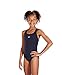 Speedo Girls Essential Endurance+ Medalist Swimsuit, Navy Blue, 30 Inch