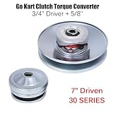 BLACKHORSE-RACING 2PCS 30 Series 3/4" Driver + 5/8" Go Kart Bike Clutch Torque Converter 7" Driven