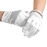 Women Ladies Full-fingered Short Satin Glove Evening Costume Party Wedding Gloves