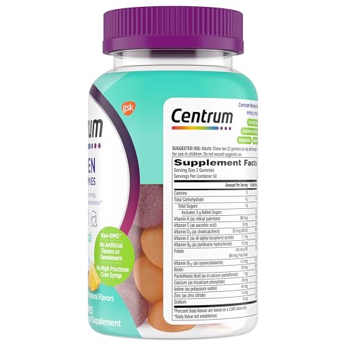 CENTRUM WOMEN’S MULTIVITAMIN GUMMIES, IMMUNE, ENERGY, HEALTHY APPEARANCE SUPPORT, 100 COUNT, 50 DAY SUPPLY