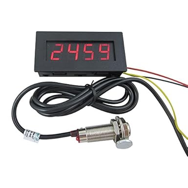 DIGITEN 4 Digital LED Tachometer RPM Speed Meter+Hall Proximity Switch Sensor NPN Red by DIGITEN