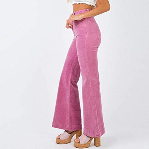 image for Toimothcn Women's Corduroy Bell Bottom Flare Trousers High Waisted Str